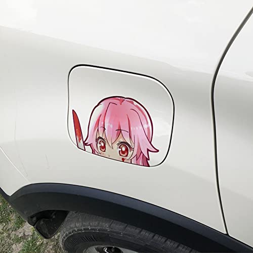 Earlfamily 5.1'' Car Sticker For Yuno Gasai Peeker Big Head Anime Vinyl Rear Windshield Trunk Decal Car Accessories