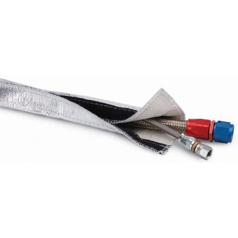 Design Engineering 010405 Heat Shroud 1/2 - 1-1/4 I.D. X 3Ft Aluminized Sleeving For Ultimate Heat Protection (With Hook And Loop Closure)