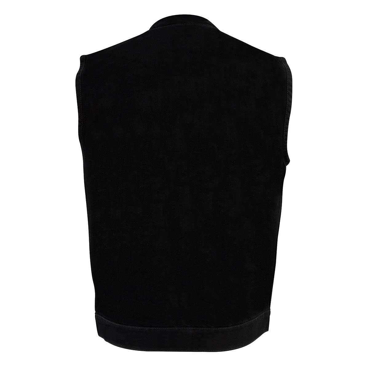 Milwaukee Leather Dm2238 Men'S Black Denim Snap Front Club Style Vest - Large