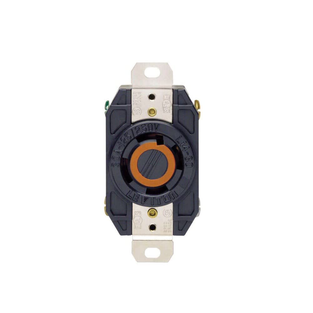 Leviton Grounded Single Locking Outlet Receptacle 20A 125V Black