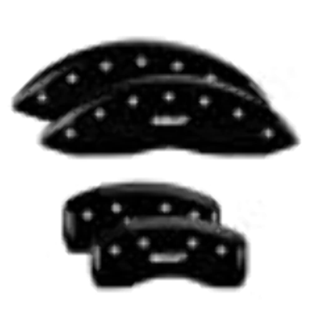 Mgp Caliper Covers 54013Smgpbk Mgp Black Powder Coat Finish, Silver Characters, Set Of 4