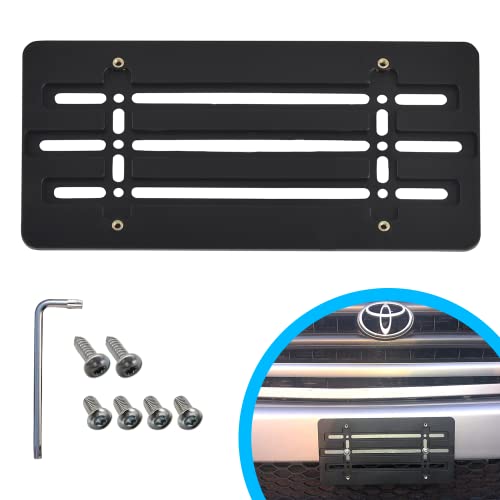 Front Bumper License Plate Bracket For Toyota 2000-2025, Plate Holder Set W 6 Unique Screw Bolts & Wrench Kit, License Tag Mount