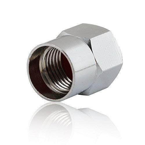 GODESON Chrome Plated Brass Tire Valve Stem Caps with N2 Nitrogen Logo, Green, 0.53 inch, 5 pcs Set + 1 Spare