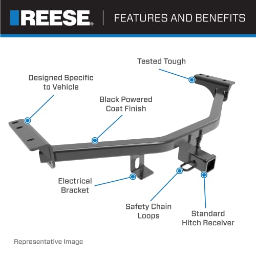 Reese Towpower 44705 Class Iii Custom-Fit Hitch With 2 Square Receiver Opening, Includes Hitch Plug Cover , Black