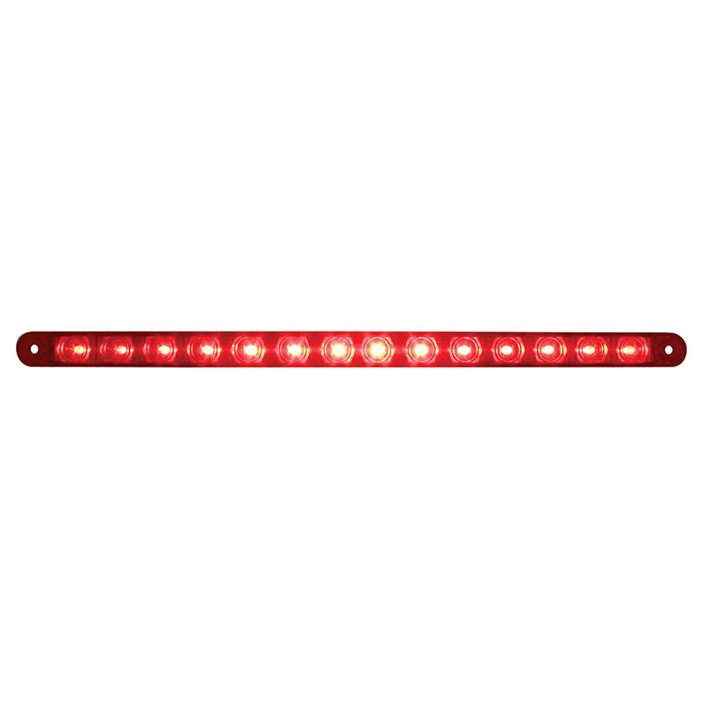 United Pacific 14 Led 12'' Stop, Turn & Tail Light Bar Only - Red Led/Red Lens, 38947
