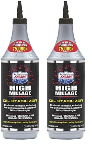 Lucas Oil High Mileage Oil Stabilizer, 1 Quart, Multi (Pack Of 2)