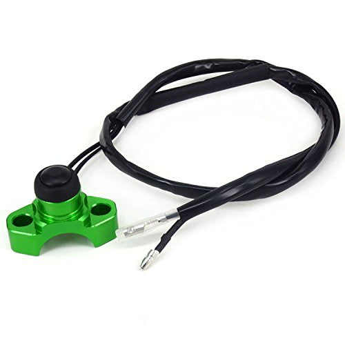 Jfg Racing Cnc Universal Motorcycle Engine Stop Start Kill Switch Button With Mounting Backplate For Kx250 Kx450F Klx110 - Green