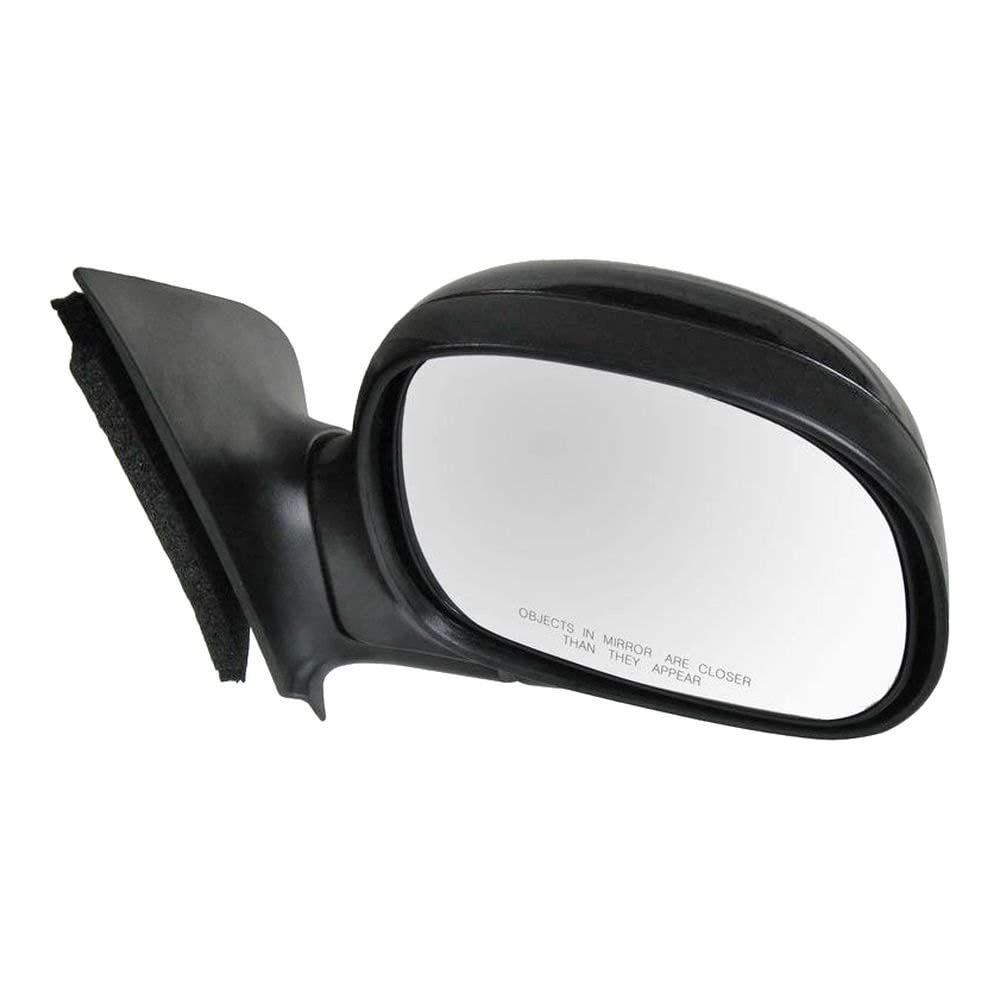 Trq Right Mirror Manual With Black Cover Passenger Side Compatible With 1997-2002 Ford F-150 1997-1999 F-250 Fo1321178