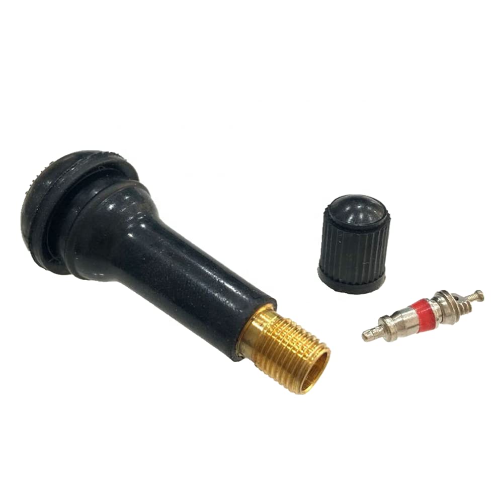 ACCRETION TR414 Rubber Snap-in Tire Valve Stem for Tubeless 0.453 Inch 11.5mm Rim Holes on Standard Vehicle Tires (Set of 4)