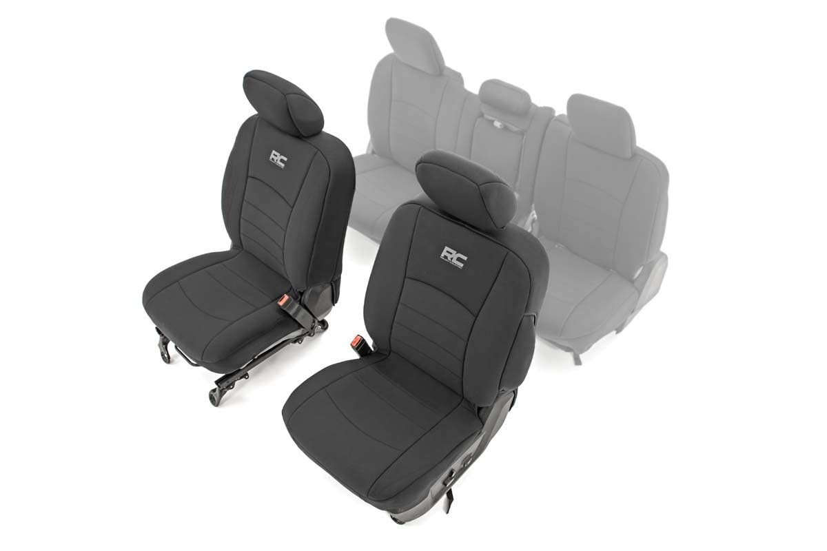 Rough Country Neoprene Front Seat Covers for Ram 1500 (2019-2024) - Waterproof & UV Resistant, Foam Padded, Front Seat Cover Set