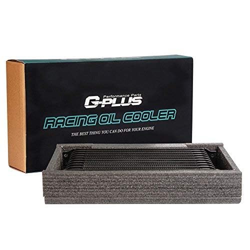 G-PLUS 10 Row AN10-10AN Universal Radiator Oil Cooler Condenser Engine Transmission Oil Filter Relocation Kit Aluminum
