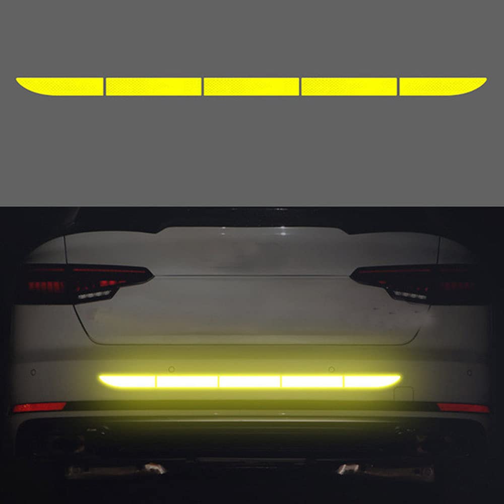 Car Rear Trunk Reflective Strip Fluorescent Green Warning Sticker Secure Reflector Tape Car Styling Decals Accessories 90Cm
