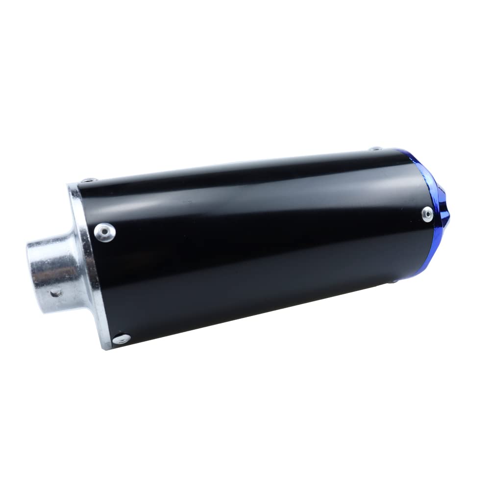 Aluminum Blue 28Mm Motorcycle Exhaust Muffler With Clamp For 50Cc 70Cc 90Cc 110Cc 125Cc Chinese Pit Trail Dirt Bike Mini Motocross Motorcycle Crf50 Xr50 Klx Coolster Ssr Thumpstar Lifan