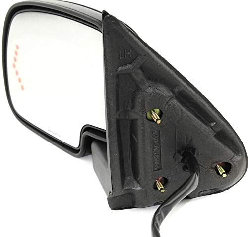 Kool Vue Left Power Heated Mirror for Chevrolet Silverado 1500 Tahoe 2003-2006 Manual Fold With Signal Light & Puddle Lamp; Without Blind Spot Monitor, Memory & Auto-Dimming with 2 Caps Extended Cab