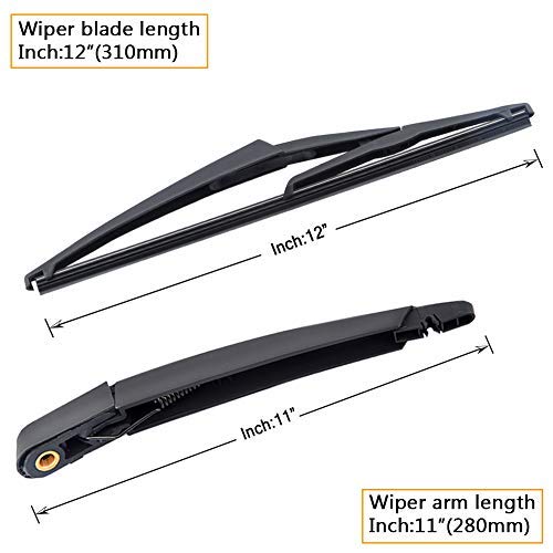 Autoboo 11'' Windshield Wiper Arm With 12'' Rear Wiper Blade Sets Replacement For Nissan Rogue 2008-2013 Juke 2011-2016 Factory