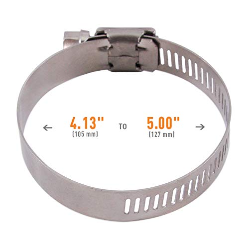 Mishimoto High-Torque Worm Gear Clamp, 4.13'-5.00' (105Mm-127Mm), Pack Of 2