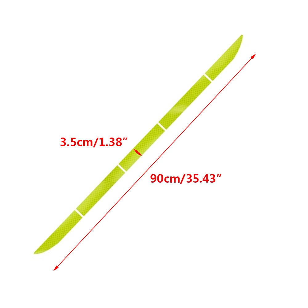 Car Rear Trunk Reflective Strip Fluorescent Green Warning Sticker Secure Reflector Tape Car Styling Decals Accessories 90Cm