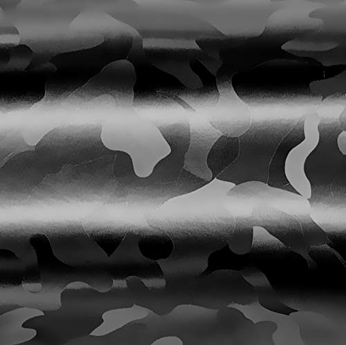 Vvivid+ Stealth Medium Pattern Camouflage Vinyl Wrap Roll (1.5Ft X 5Ft, Black)