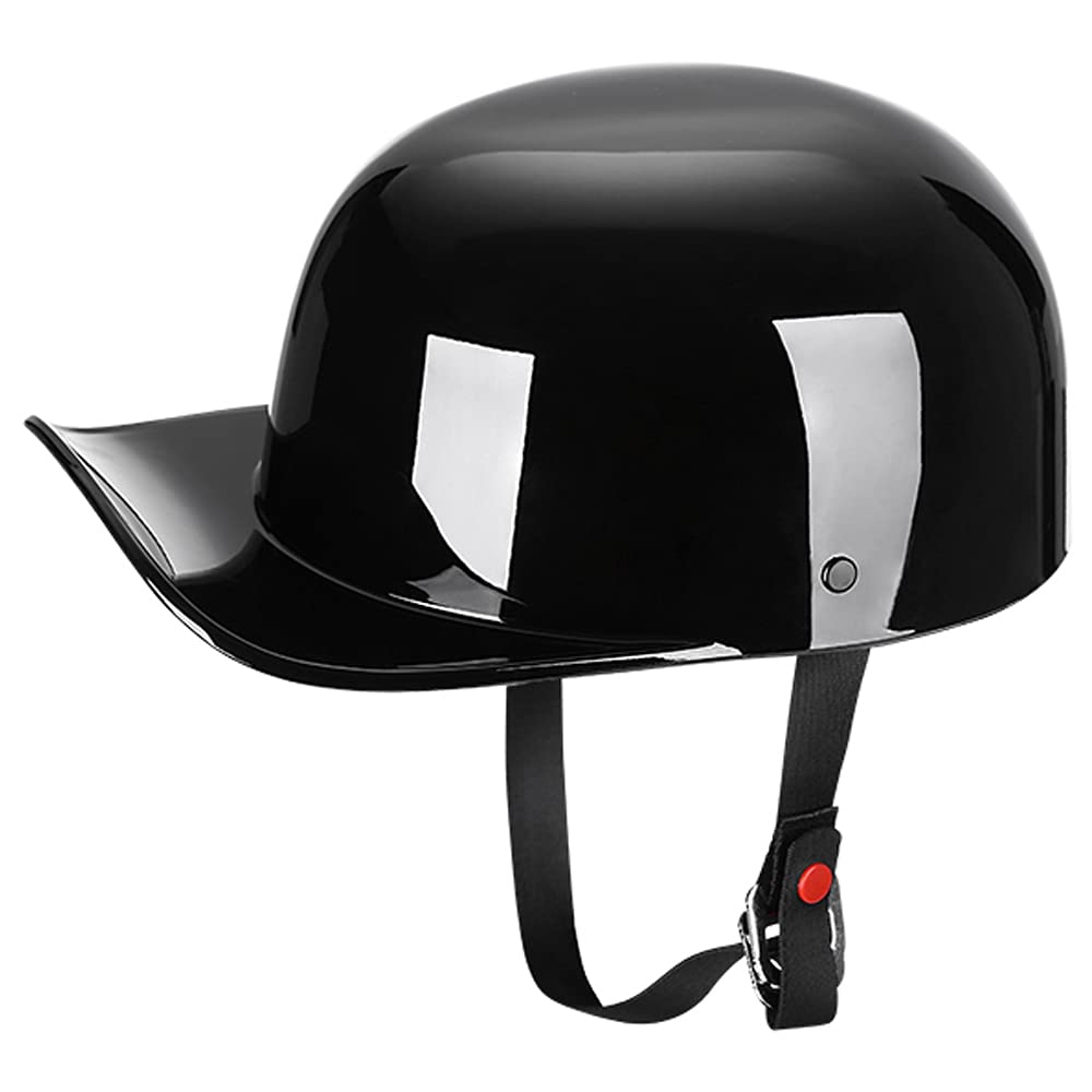 Yesmotor Baseball Style Cap Motorcycle Helmet Unisex-Adult - Dot Approved (Light Black,Xx-Large)