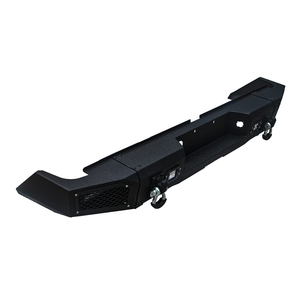 Tioyar Rear Bumper Compatible With 2014 2015 2016 2017 2018 2019 2020 2021 Toyota Tundra W/4 Led Lights + 2 4.75 D-Rings