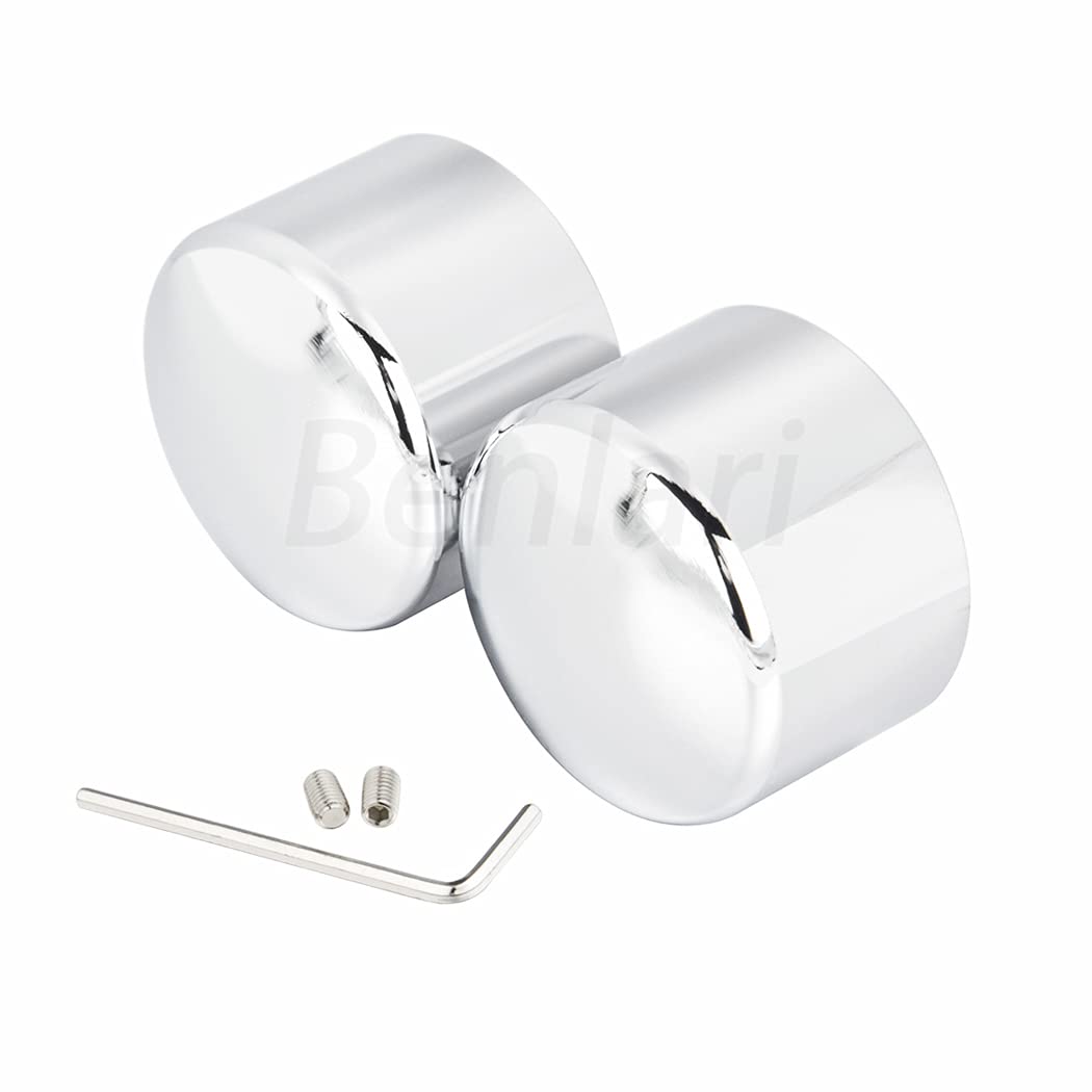 Benlari Chrome Front Axle Nut Covers Fit For Harley, Cnc Axle Nut Caps Compatible With Harley Davidson Touring Sportster Trike Dyna Softail Street Glide Road King Iron 883 Fat Boy 2002-2024