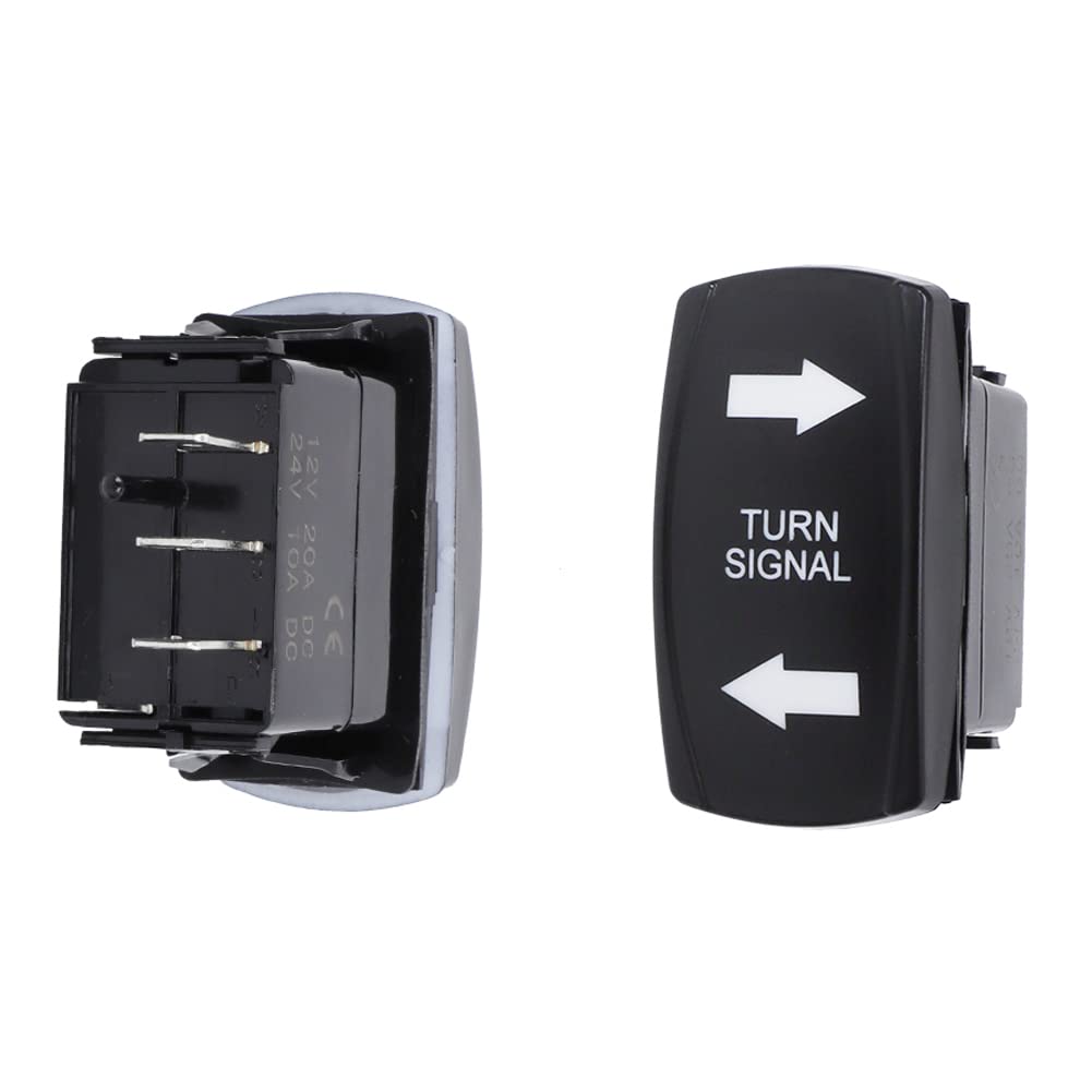 Foruly Turn Signal Rocker Switch Green LED On On/Off/On 4 Pin for ATV UTV Tractor Golf Cart Off-Road Universal Motor Internal Tu