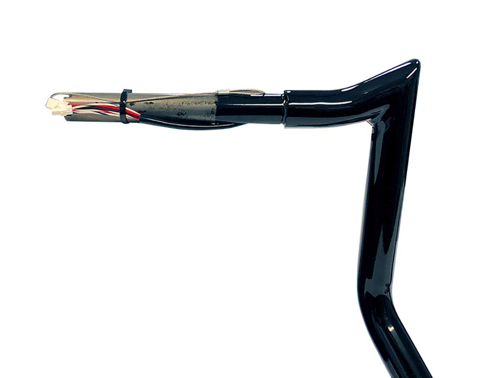 Dominator Industries 1 1/4' Pre-Wired 10' Meathook Bar Ape Hanger Handlebar Compatible With 2014-2023 Harley-Davidson Bagger Touring Electra & Street Glide, Special, Ultra Limited, Low (Black)