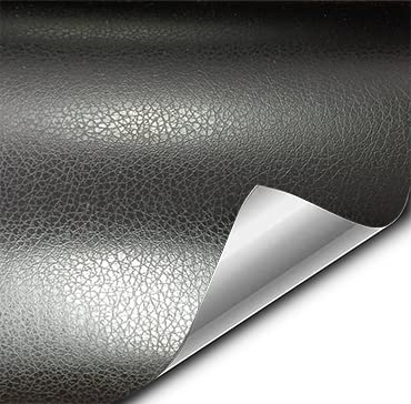 Vvivid+ Fine Grain Black Leather Vinyl Wrap Sheet Roll - Soft Touch (50Ft X 5Ft)