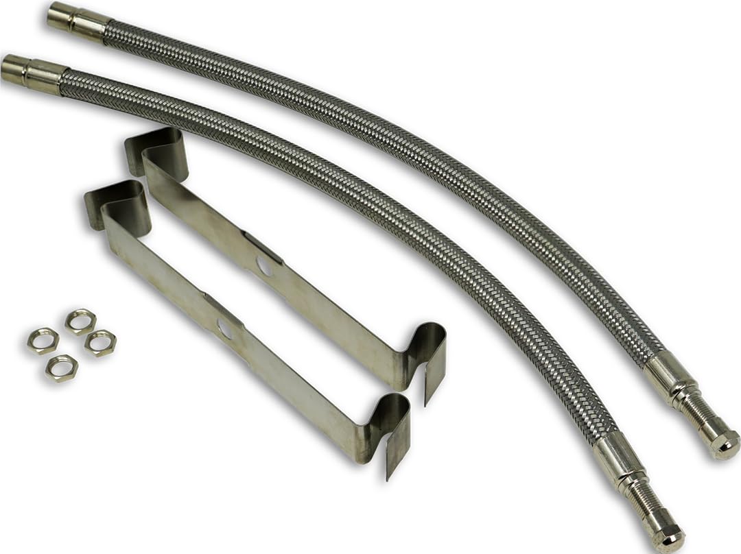 Tireminder 16-19.5 Inch Braided Steel Valve Extender Kit For Dually Wheels, Rim Mounted, 2 Pack