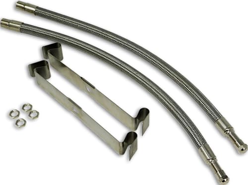 Tireminder 16-19.5 Inch Braided Steel Valve Extender Kit For Dually Wheels, Rim Mounted, 2 Pack