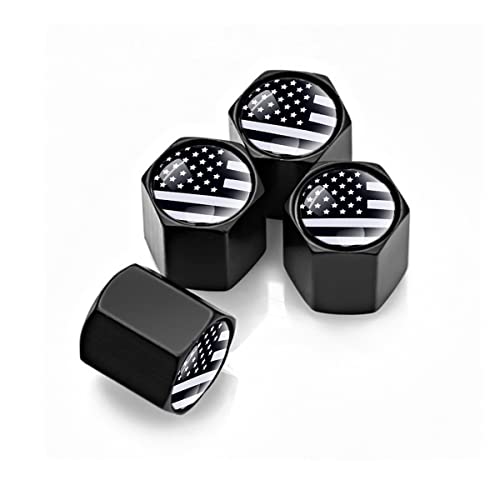 Tire Valve Stem Cap For Car, 4 Pack American Flag Pattern Anti-Rust Airtight Universal Valve Stem Covers For Cars, Vehicles, Bic