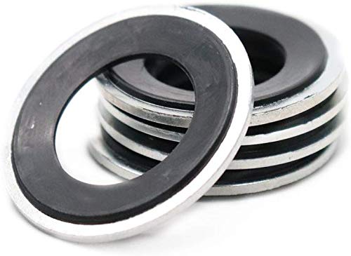 S Sydien 30Pcs A/C Gasket Assortment Kit, 15-32241 Gm Original Equipment Bonded Seal Gasket, 6 Size Air Conditioning Compressor Port Seal Washer Kit (Black)