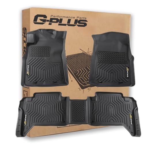 G-PLUS Floor Mats Compatible with Toyota Tacoma 2005-2015 Double Cab All Weather Full Cover Protection TPE Car Floor Cargo Liner