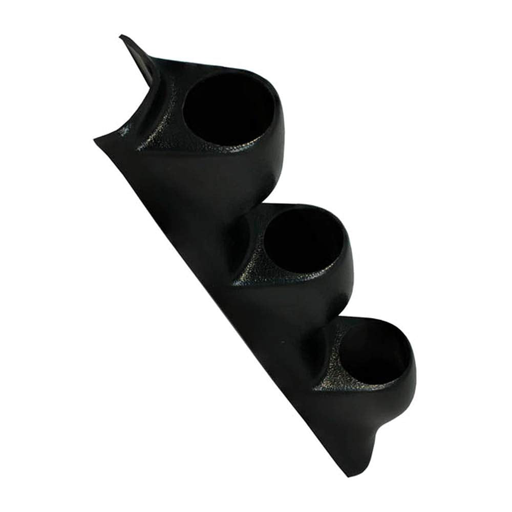 GlowShift Universal Black Triple Pillar Gauge Pod - Fits Any Make/Model - ABS Plastic - Mounts (3) 2-1/16'' (52mm) Gauges to Veh