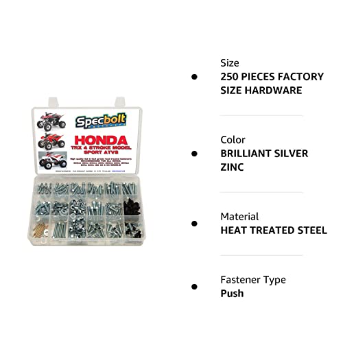 Specbolt Fasteners 250Pc Maintenance Restoration Oe Spec Motorcycle Bolt Kit For Honda 400Ex 250Ex Quad Trx400Ex Trx250X Atc Trx