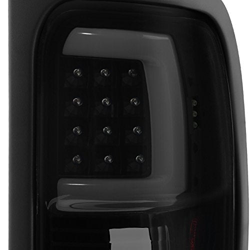 Akkon - For Black Smoked 1994-2001 Dodge Ram 1500 2500 3500 Led Tube Tail Lights Lamp Driver + Passenger Side