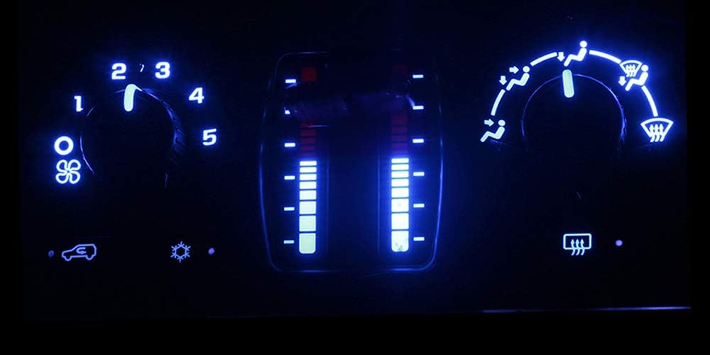 HERCOO Blue LED Lights Bulbs of AC Climate Heater Control Compatible with Chevy 03-06 Silverado Avalanche Tahoe Suburban, 05-09 