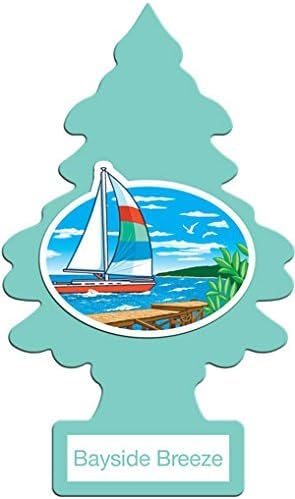 Little Trees Cardboard Hanging Car, Home & Office Air Freshener, Bayside Breeze (Pack Of 6)