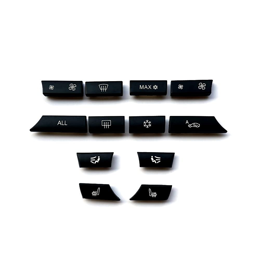 Wodofo Gdr Air Conditioning A/C Vent Button Ac Heater Climate Control Key Caps Interior Repair Kit Replacement For Bmw 5 6 7 M5 M6 F02 F06 F10 F12 61319313923(12 Key/Set)