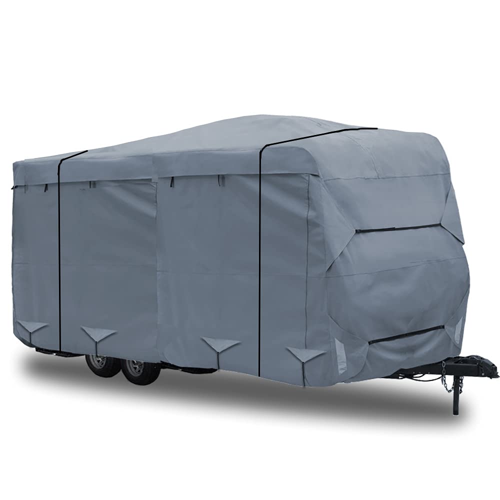 GEARFLAG Travel Trailer Cover for Motorhome Multi-Layers fits 19' - 21' with Reinforced Windproof Side-Straps Anti-UV Water-Resi