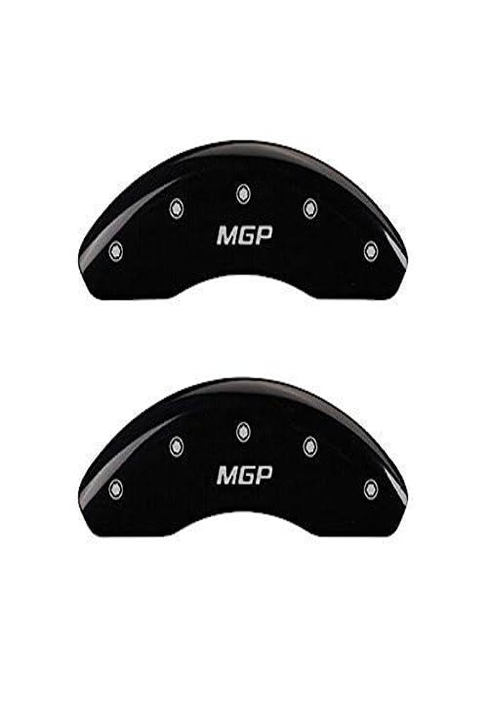 Mgp Caliper Covers 20003Fmgpbk Black Powder Coat Finish Mgp/Mgp  Engraved Caliper Cover With Silver Characters, Set Of 2