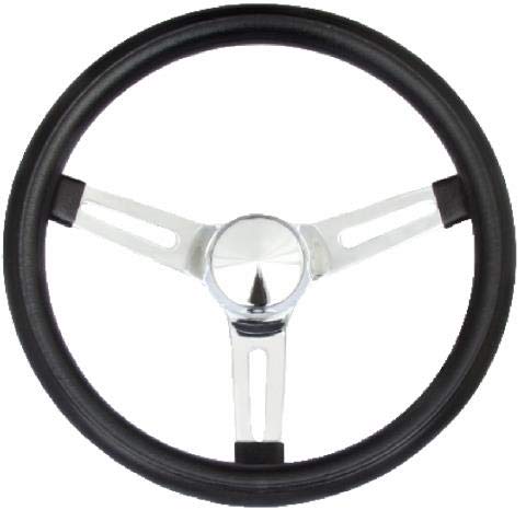 Grant 8546 Classic Series 13.5 Inch Black 3-Slotted Chrome Spokes Steering Wheel