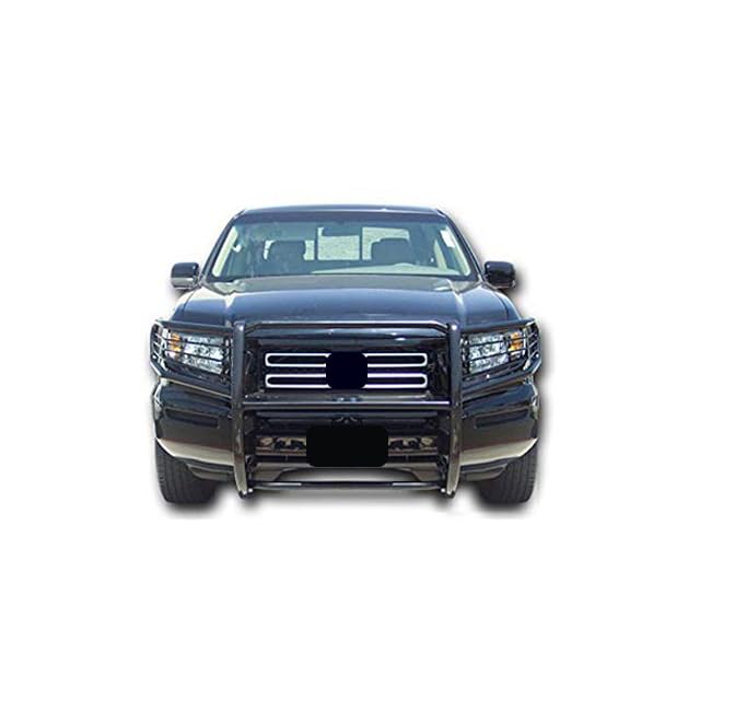 Black Horse Grille Brush Bumper Guard Modular Black Compatible With 2006-2014 Honda Ridgeline-17A152500A1Ma
