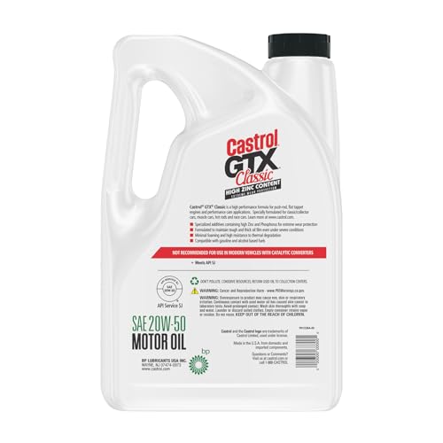 Castrol Gtx Classic 20W-50 Conventional Motor Oil, 5 Quarts, Pack Of 3
