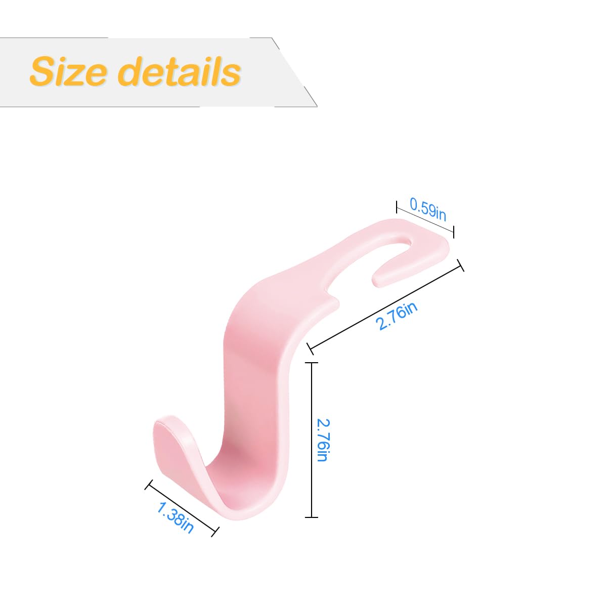 Osilly Car Seat Headrest Hook, 4 Pack Auto Seat Hanger Storage Organizer for Purse Handbag Coats Bags, Universal Car Interior Ac