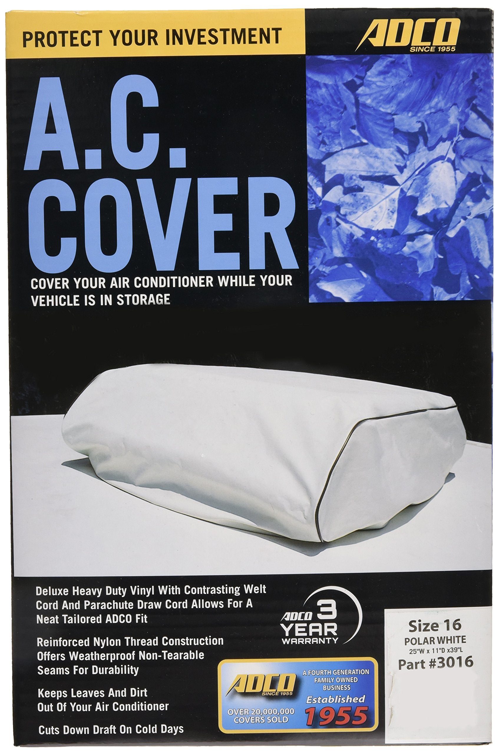 Adco 3016 White Size 16 Rv Air Conditioner Cover