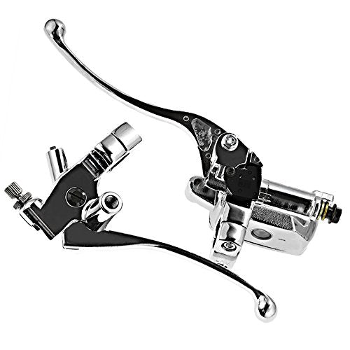 Saihisday 1'' Brake Master Cylinder & Clutch Set Chrome for Honda Shadow VTX1800 Kawasaki Vulcan Yamaha Road Star Suzuki (1 Pair