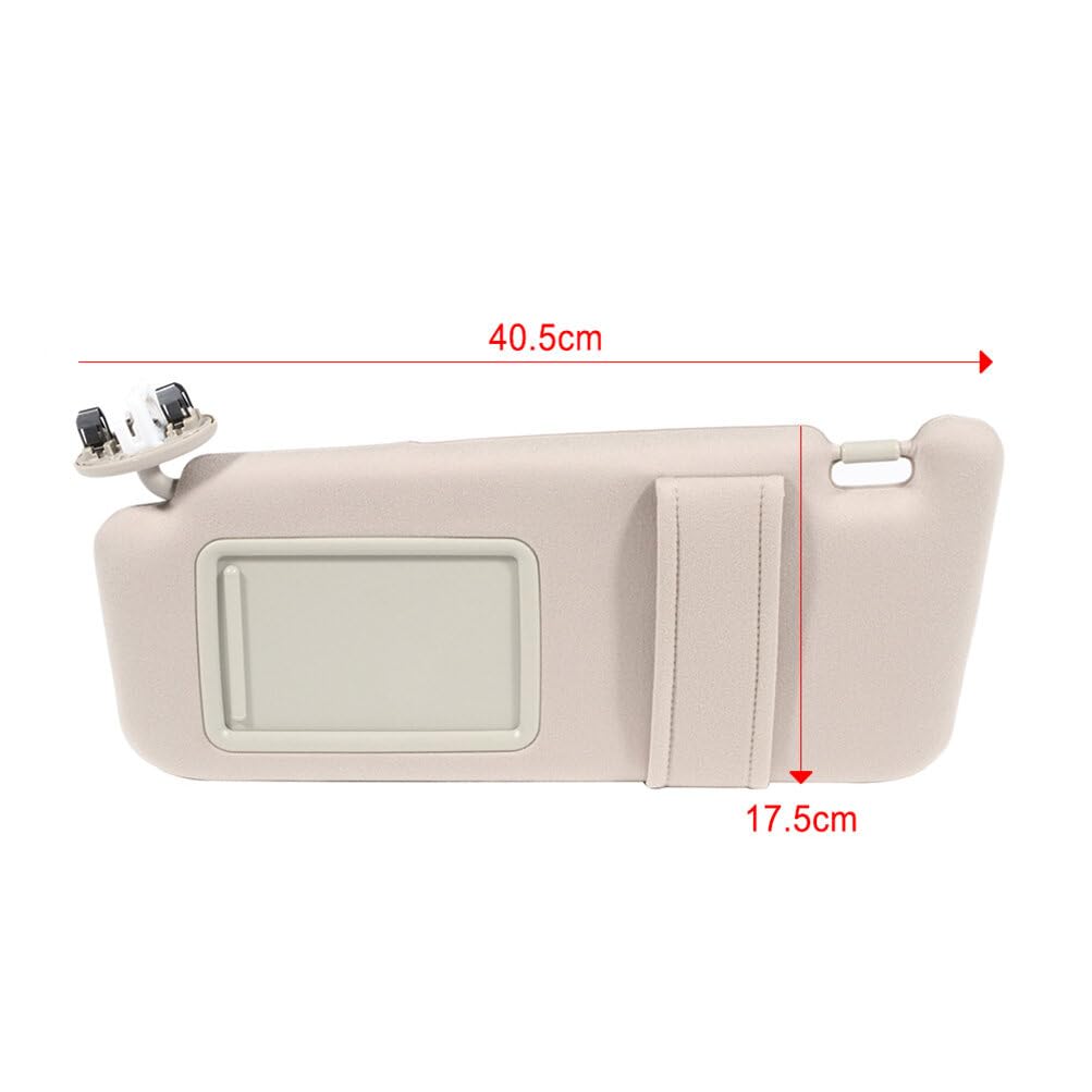 Scitoo Beige Left Driver Side Sun Visor Compatible For Toyota For Camry 2006-2011, Car Sun Visor With Sunroof Without Lights Rep