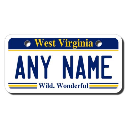Teamlogo - Personalized West Virginia License Plate - Custom Aluminum Name, Text, Or Number Plate - Customized License Bike Acce