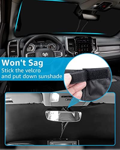 Proadsy 2025 Upgrade Windshield Sunshade Custom For Dodge Ram 1500 2019-2024 2025 Window Shade Cover Foldable Sunshade Shield Bl
